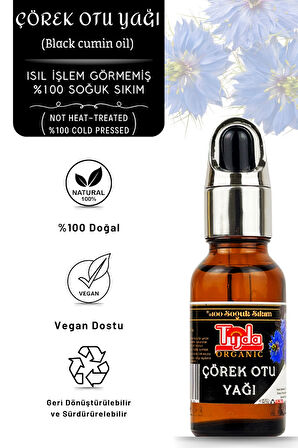 Doğal Çörek Otu Yağı 20 ml – Soğuk Sıkım, Yüksek Timokinon Zengini, Saf ve Katkısız