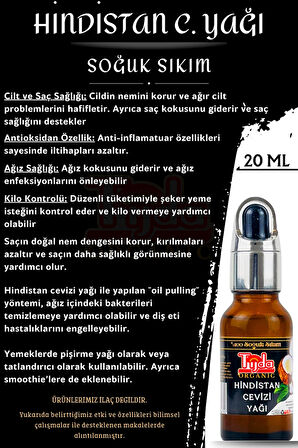 Hindistan Cevizi Yağı 20 Ml %100 Soğuk Sıkım (Coconut oil)