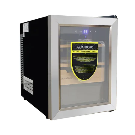 Quantoro QCC-52-B Elektronik Nemlendirme & Soğutmalı Gümüş Puro Dolabı - QTR-002