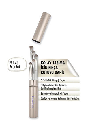 Silver Pro Collection 5'li Göz Makyaj Fırça Seti 5142 - Saklama & Taşıma Kutusu İle