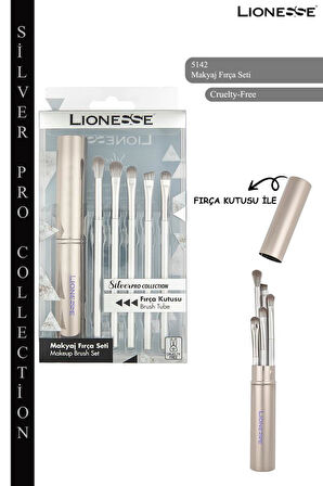 Silver Pro Collection 5'li Göz Makyaj Fırça Seti 5142 - Saklama & Taşıma Kutusu İle