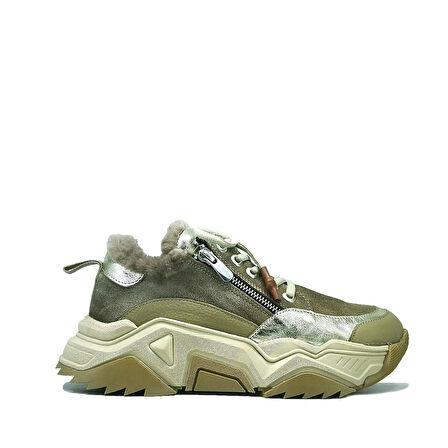 Janestt Kadın Hakiki Deri Kürklü Sneaker 138-2020