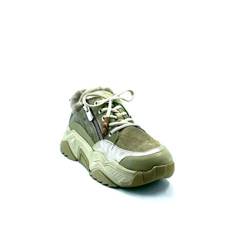 Janestt Kadın Hakiki Deri Kürklü Sneaker 138-2020