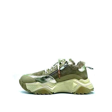Janestt Kadın Hakiki Deri Kürklü Sneaker 138-2020