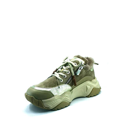 Janestt Kadın Hakiki Deri Kürklü Sneaker 138-2020