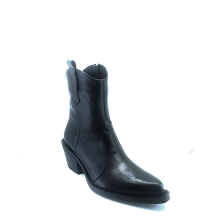 Janestt Kadın Hakiki Deri Western Kovboy Fermuarlı Bot 108-460