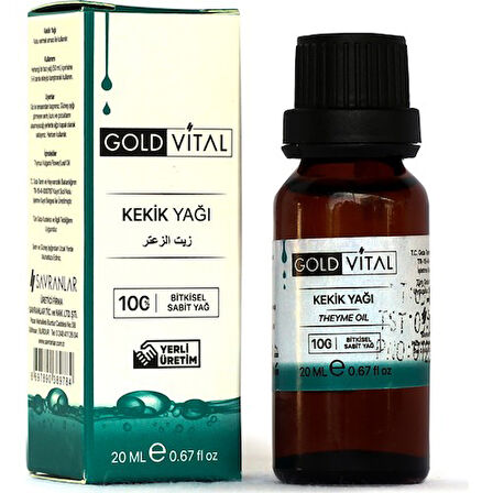 Gold Vital Kekik Yağı 20Cc