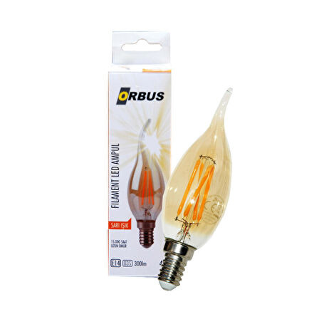 Orbus Rustik Kıvrık Orb-TA3 4W AMBER E14 300Lm