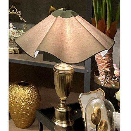 Mikasa Moor Krem Şapkalı Pylon Antik Gold Abajur