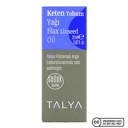 Keten Tohum Yağı, Soğuk Sıkım, %100 Saf Ve Doğal, 20 ml