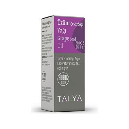 Üzüm Çekirdeği Yağı, Soğuk Sıkım, %100 Saf Ve Doğal, 20 ml