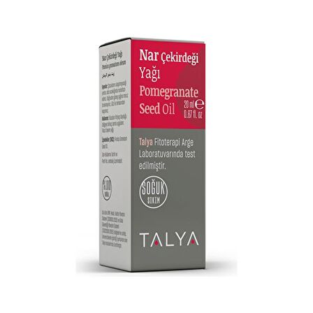 Nar Çekirdeği Yağı, Soğuk Sıkım, %100 Saf Ve Doğal Ve Katkısız, 20 ml