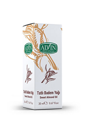 Tatlı Badem Yağı, Soğuk Sıkım, %100 Saf Ve Doğal, 20 ml