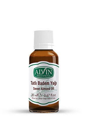 Tatlı Badem Yağı, Soğuk Sıkım, %100 Saf Ve Doğal, 20 ml