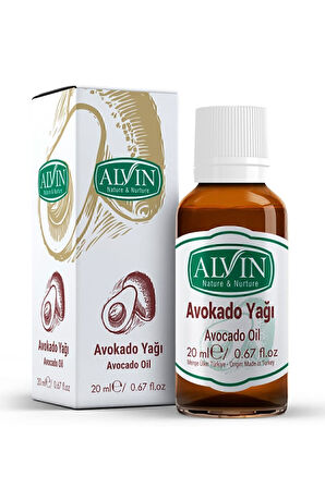 Avokado Yağı, Soğuk Sıkım, Doğal, 20 ml