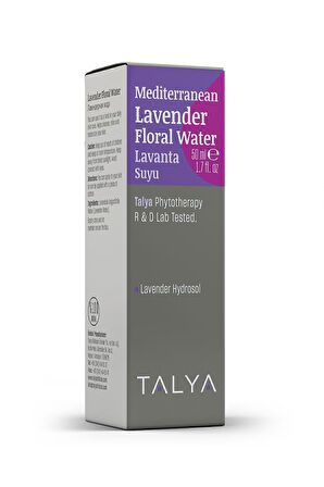 Akdeniz Lavanta Suyu, %100 Saf, Doğal Ve Katıksız, Sprey Şişe, Ferahlatıcı Etkili Tonik, 50 ml