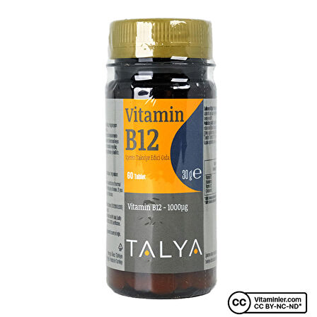 Vitamin B12 Içeren Takviye Edici Gıda, 1000 Mg, 60 Tablet