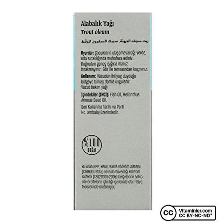 Alabalık Yağı, Soğuk Sıkım, %100 Saf Ve Doğal, 50 ml