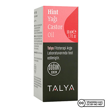 Hint Yağı (Castor Oil), Soğuk Sıkım, %100 Saf Ve Doğal, 50 ml