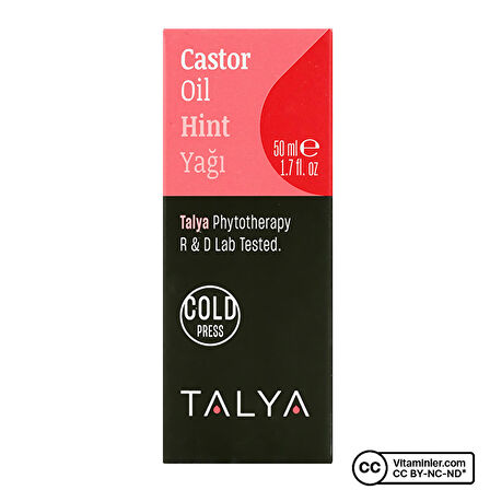 Hint Yağı (Castor Oil), Soğuk Sıkım, %100 Saf Ve Doğal, 50 ml