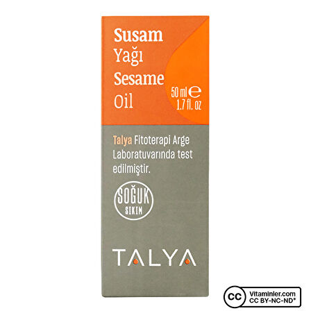 Susam Yağı, Soğuk Sıkım, %100 Saf Ve Doğal, 50 ml