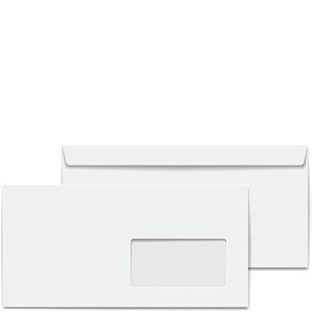 ASİL DİPLOMAT ZARF YAPIŞKANLI PENCERELİ (105x240 mm.)110gr 500 ADET