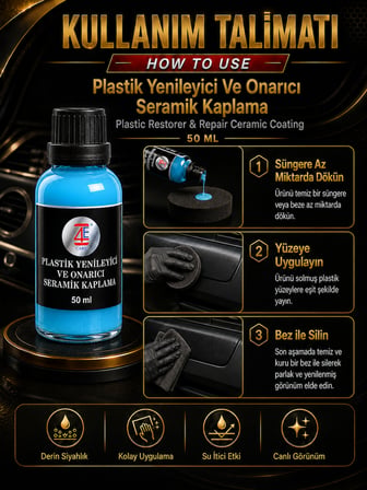 Plastik Yenileyici Ve Onarıcı Seramik Kaplama (Seramik Takozu ve Mikrofiber Bez Hediyeli)
