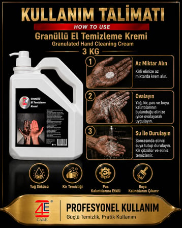 Granüllü Sanayi Tipi El Temizleme Kremi 3 kg (Kokulu)