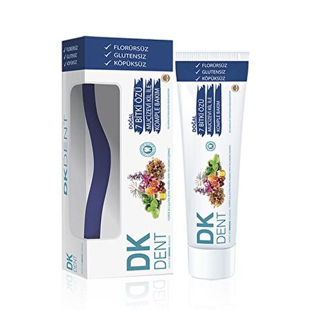 Dermokil DK Dent Nane Aromalı Diş Eti Koruma Bitkisel Diş Macunu 75 ml & Diş Fırçası 