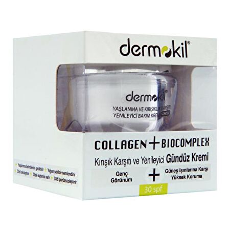 DERMOKİL Collagen+Biocomplex Kırışık Karşıtı ve Yenileyici 30 SPF Gündüz Kremi 50 ml