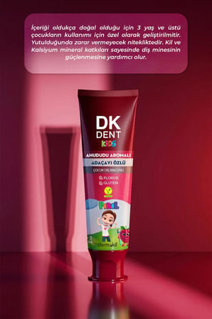 DKDENT Ahududu Aromalı Beyazlatma Vegan Diş Macunu 50 ml 