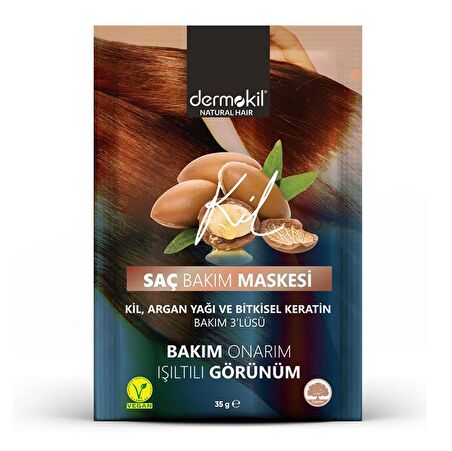 Dermokil Saç Bakım Maskesi 35G (Kil&Argan Yağı ve Bitkisel Keratin)