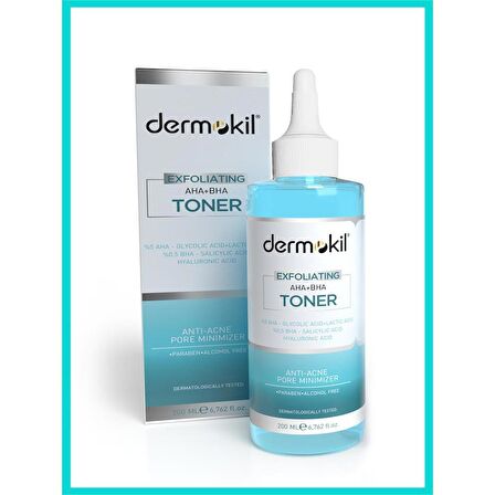 DERMOKİL Exfoliating Aha+Bha Niacinamide Tonik 200 ml