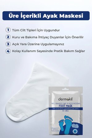 Dermokil Topuk Çatlak Bakımı & Nemlendirici Ayak Maskesi %10 Üre - 30 ml