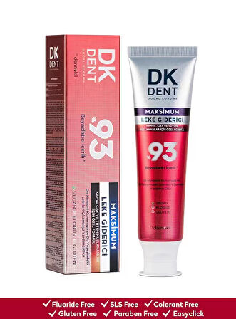 Dkdent %93 Beyazlatıcı Maksimum Leke Giderici Diş Macunu 75 ml