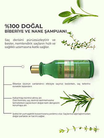 Dermokil %100 Doğal Biberiye ve Nane Suyu Saç Bakım Serisi
