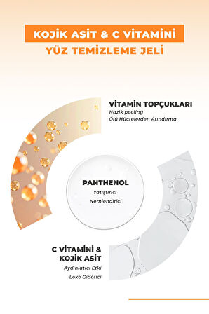 Dermokil Kojik Asit C Vitamini Leke Karşıtı Arındırıcı Yüz Temizleme Jeli 200 ml