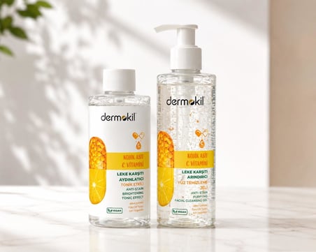 Dermokil Leke Karşıtı Cilt Bakım Seti Kojik Asit C Vitamini 2 x 200 ml