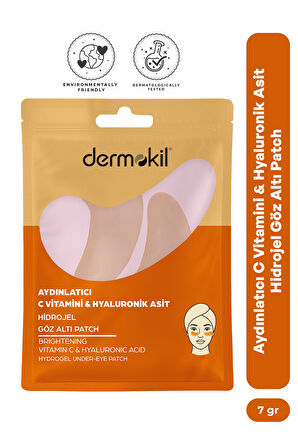 Dermokil Aydınlatıcı C Vitamini & Hayluronik Asit Hidrojel Patch Göz Altı Maskesi
