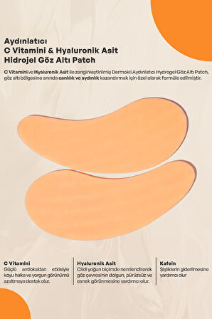 Dermokil Aydınlatıcı C Vitamini & Hayluronik Asit Hidrojel Patch Göz Altı Maskesi