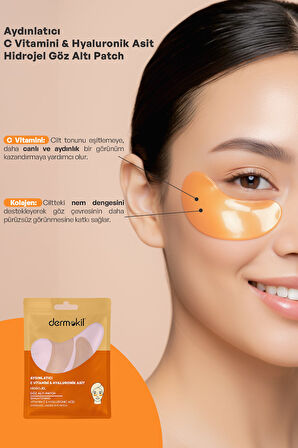 Dermokil Aydınlatıcı C Vitamini & Hayluronik Asit Hidrojel Patch Göz Altı Maskesi
