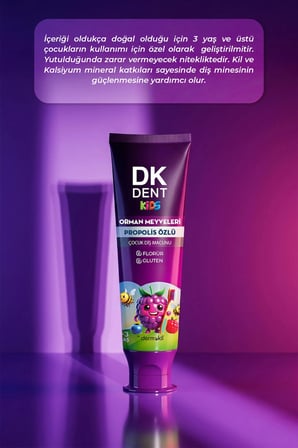 DKDENT Orman Meyveli Florürsüz Çocuk Diş Macunu 50 ml x 2 Adet