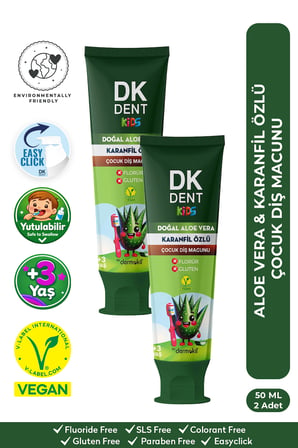 DKDENT Karanfil Özlü Çocuk Diş Macunu 50 ml x 2 Adet