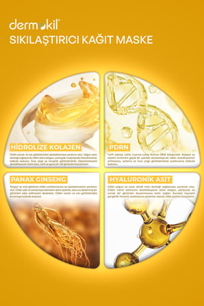 Dermokil PDRN & Kolajen ve Ginseng  Sıkılaştırıcı Kağıt Yüz Maskesi 25 g