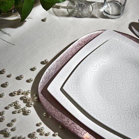 Karaca Fine Pearl Valentina 62 Parça 12 Kişilik İnci Yemek Takımı Kare