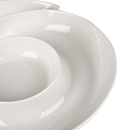 Karaca BPA Free Ivy 26,5 cm Servis Tabağı Modern Porselen 1 Yuvarlak Beyaz Servis Tabağı