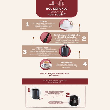 Karaca Hatır Plus 2 in 1 Türk Kahvesi ve Filtre Kahve Makinesi Rosie Brown