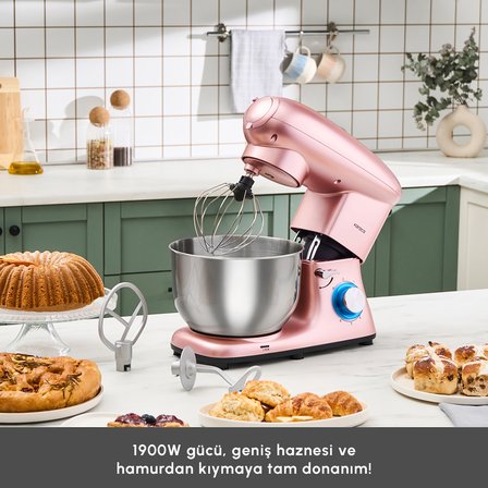 Karaca Multichef Kıyma Çekme /Sucuk-Sosis/İçli Köfte Aparatlı Hamur Yoğurma Makinesi  Rosegold  1900W 5,5L