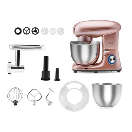 Karaca Multichef Kıyma Çekme /Sucuk-Sosis/İçli Köfte Aparatlı Hamur Yoğurma Makinesi  Rosegold  1900W 5,5L