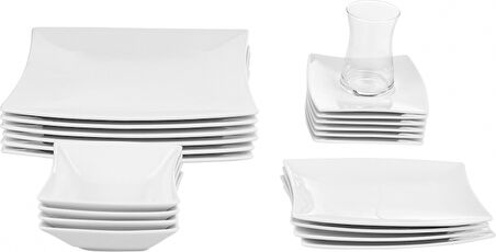 Karaca New Perfect White Porselen 26 Parça 6 Kişilik Kare Kahvaltı/servis Takımı